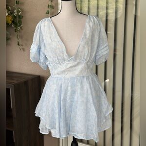 Rue21 Light Blue Floral Romper